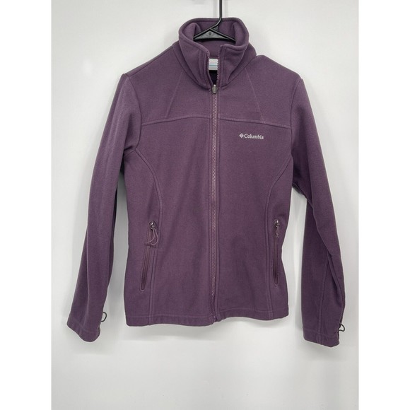 Women's Columbia Fleece Zip Up Jacket XSmall Purple‎ - Picture 1 of 7